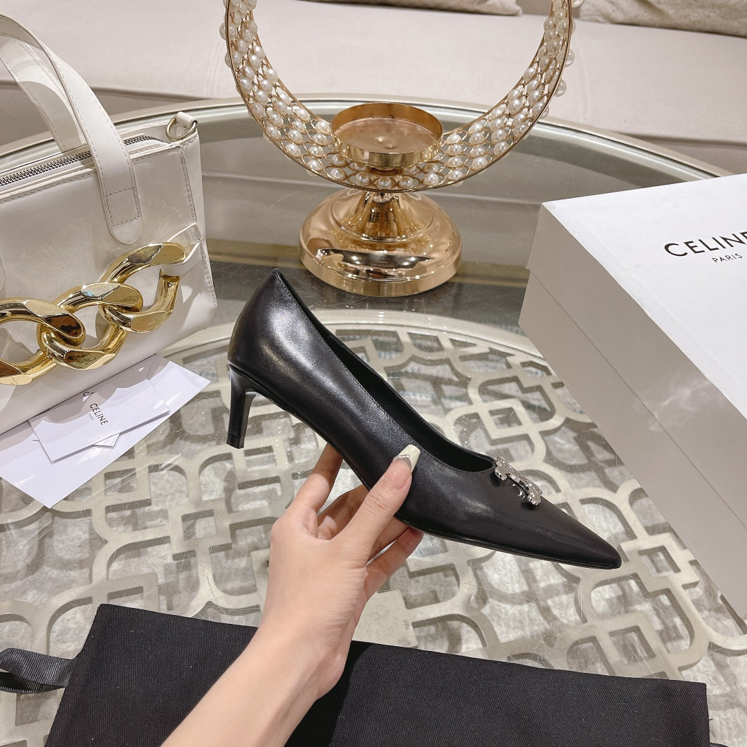 HIGH-HEELS 5 CM IN BLACK CALFSKIN