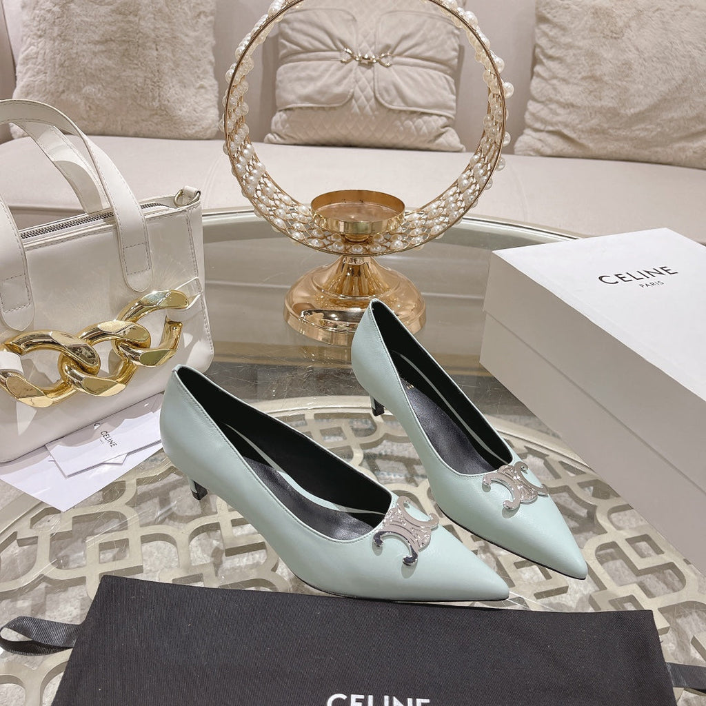 HIGH-HEELS 5 CM IN POWDER BLUE CALFSKIN