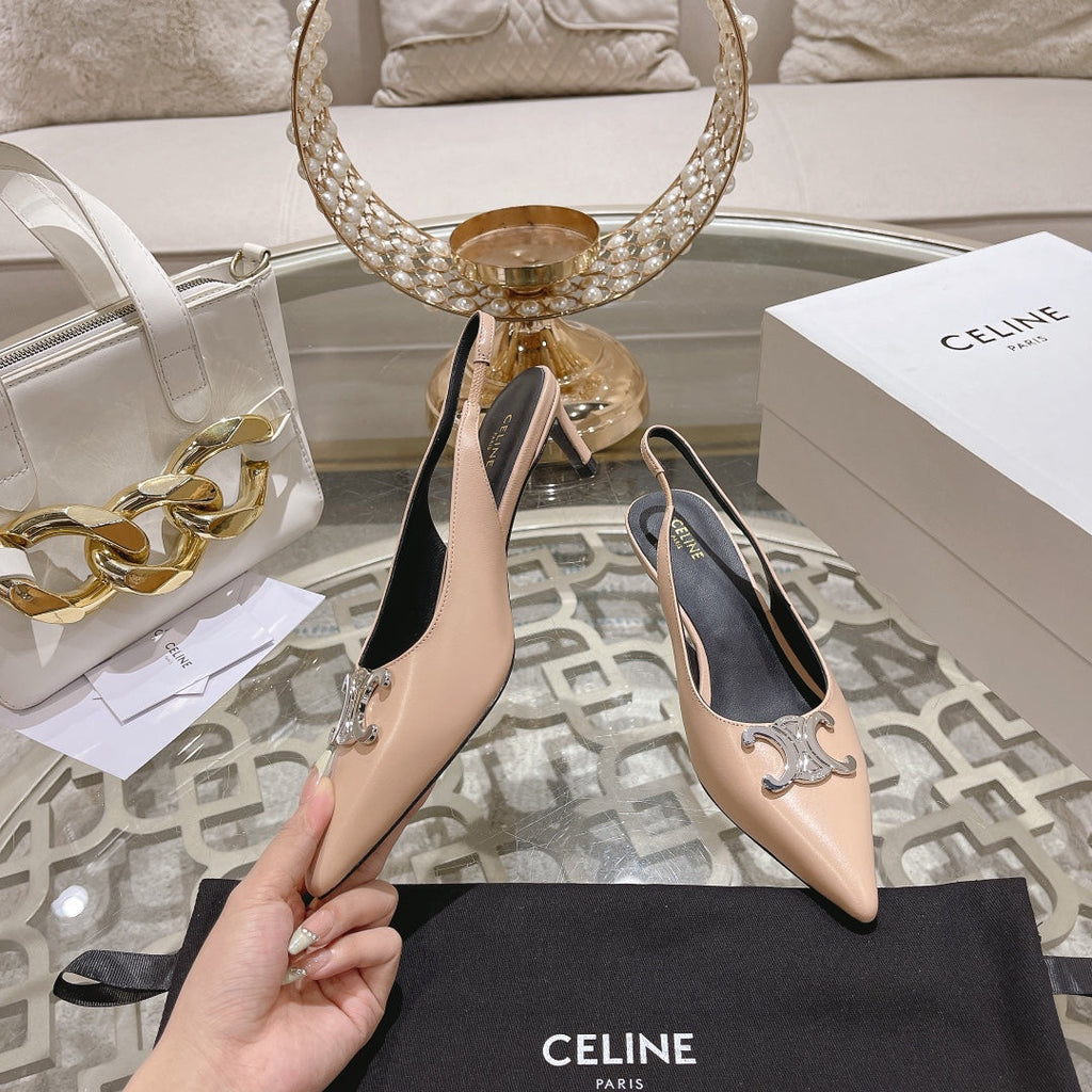 HIGH SLINGBACK 5 CM IN SEPIA TAN CALFSKIN