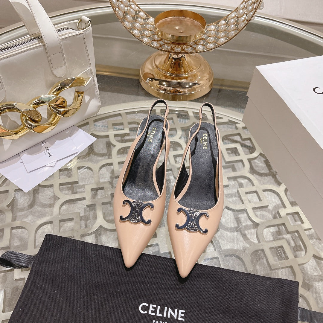 HIGH SLINGBACK 5 CM IN SEPIA TAN CALFSKIN