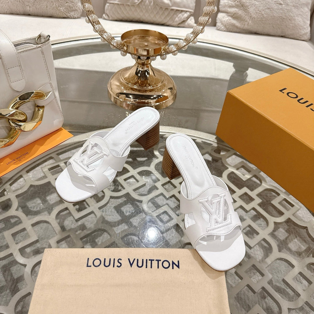 ISOLA HIGH 55 MM MULE IN WHITE CALFSKIN