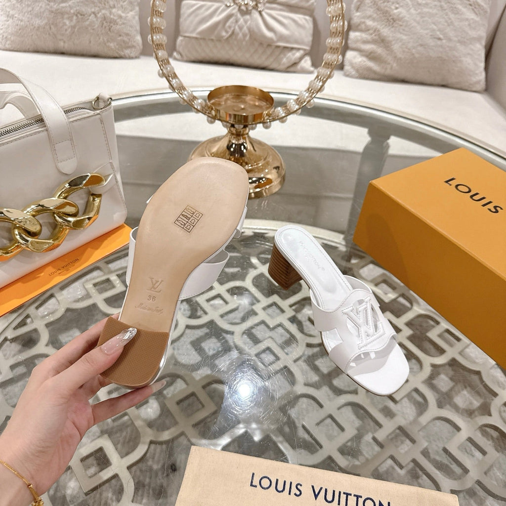 ISOLA HIGH 55 MM MULE IN WHITE CALFSKIN