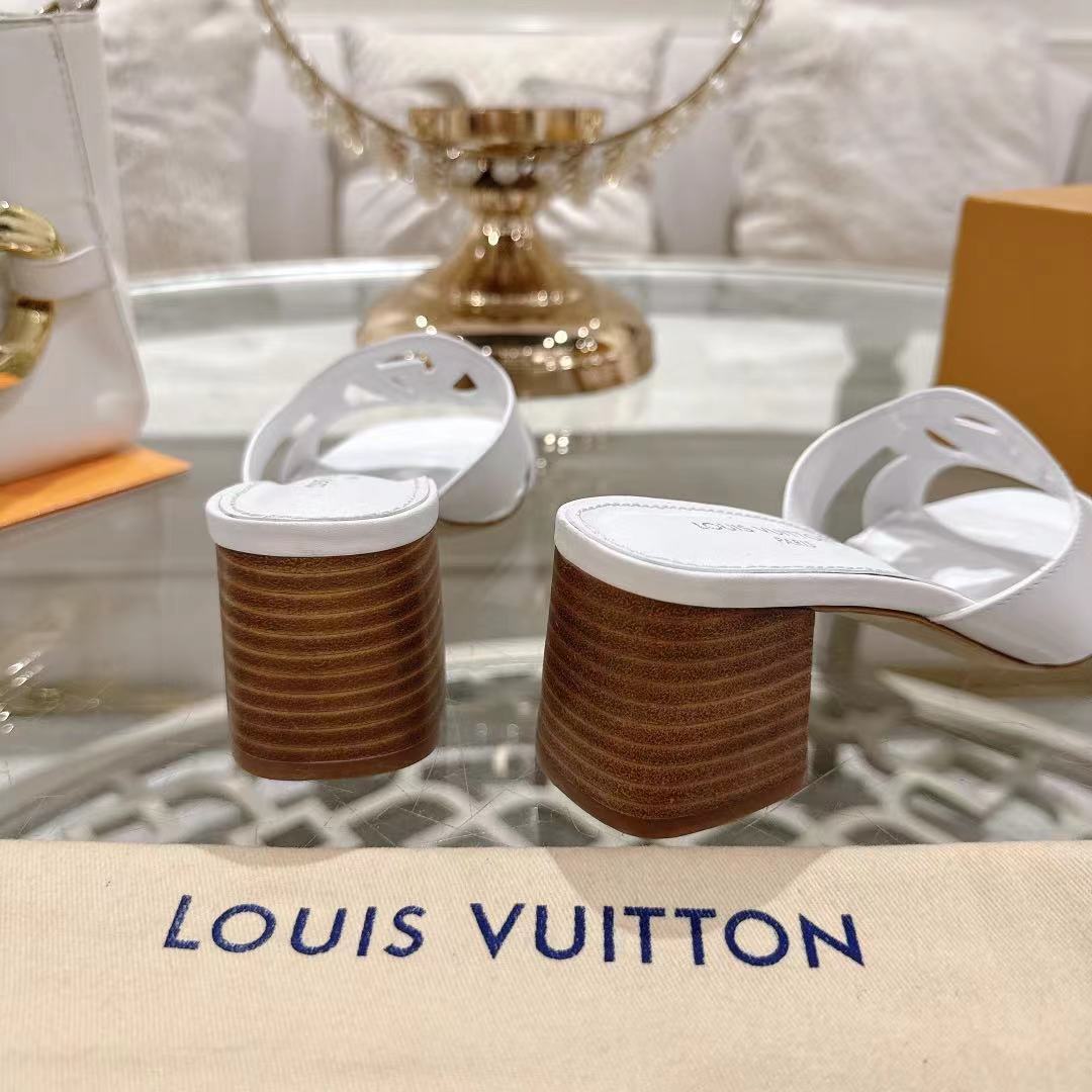 ISOLA HIGH 55 MM MULE IN WHITE CALFSKIN