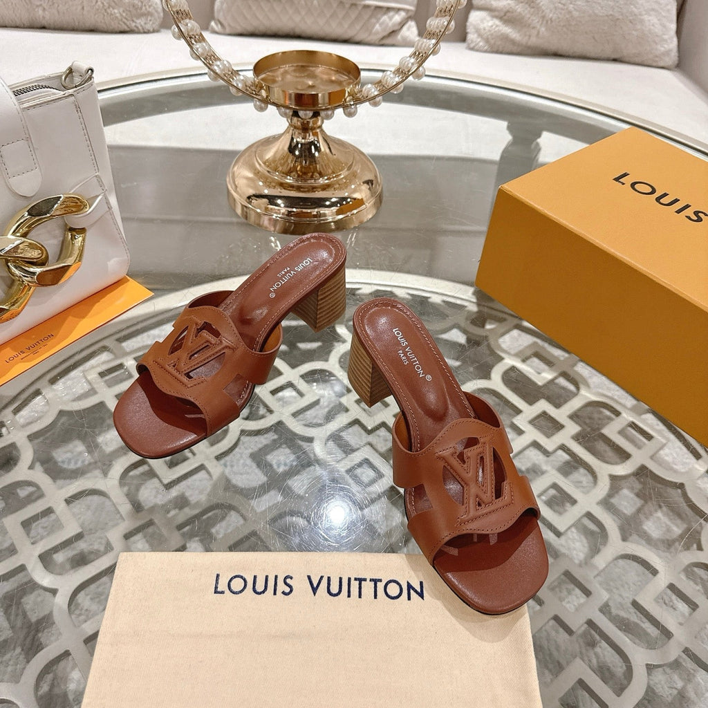 ISOLA HIGH 55 MM MULE IN PENNY BROWN CALFSKIN