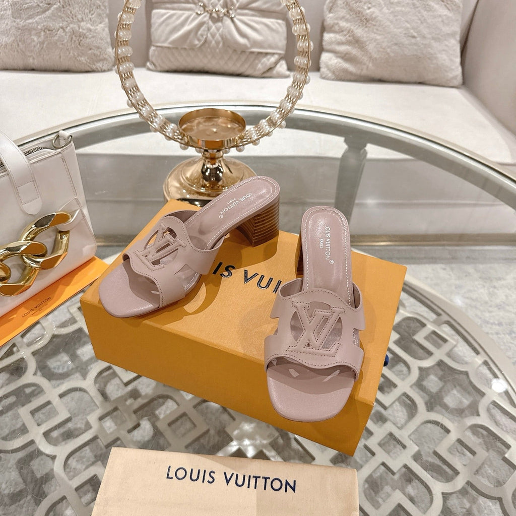 ISOLA HIGH 55 MM MULE IN DUSTY PINK CALFSKIN