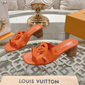 ISOLA HIGH 55 MM MULE IN VIVID ORANGE CALFSKIN