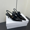JUDY DOUBLE STRAP MARY JANE SLINGBACK IN BLACK PATENT CALFSKIN