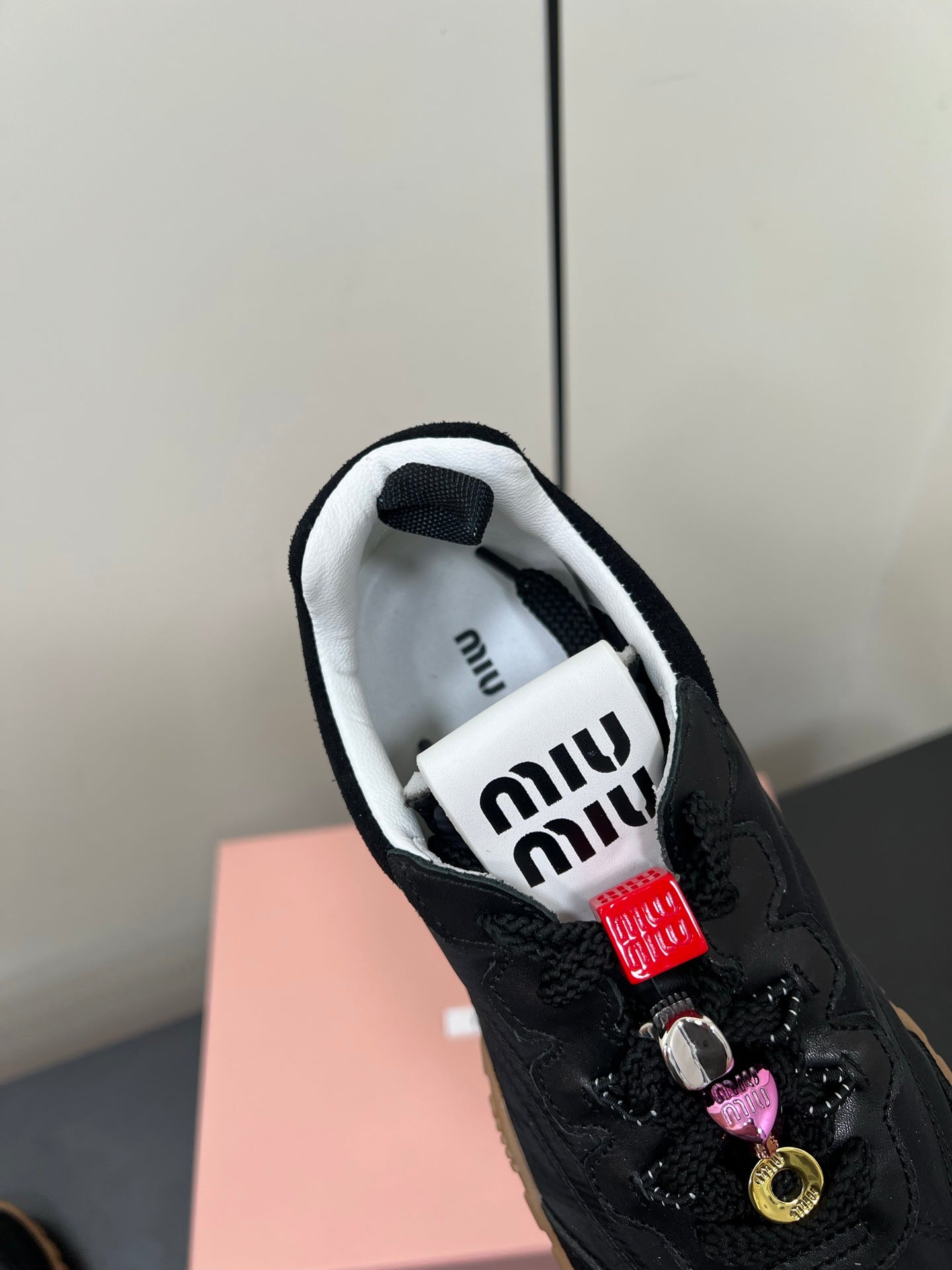 TYRE SNEAKERS IN BLACK TECHNICAL FABRIC AND SUEDE WITH STICKER