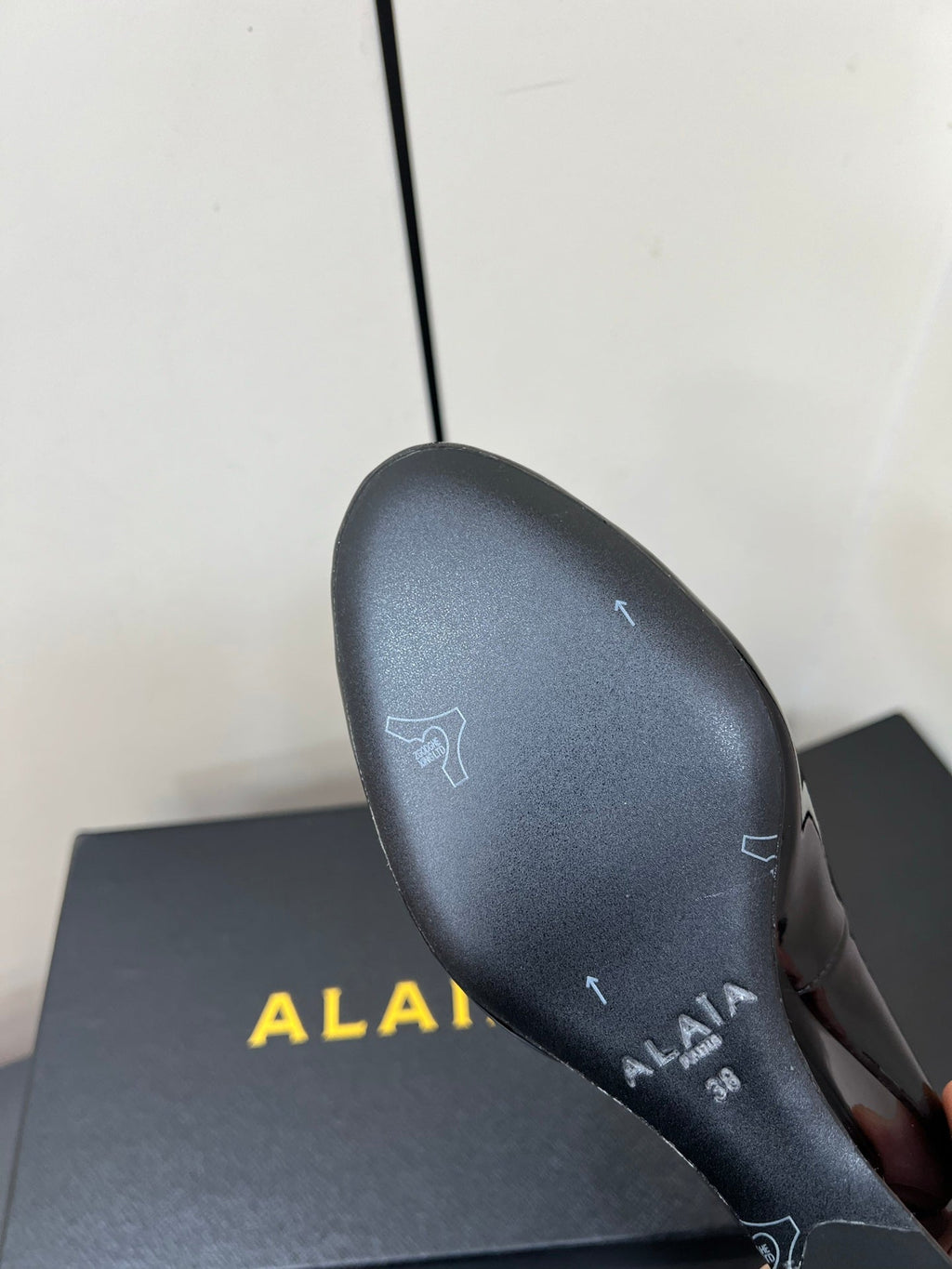 ALAIA WEDGE MULES 25S IN BLACK LAMBSKIN