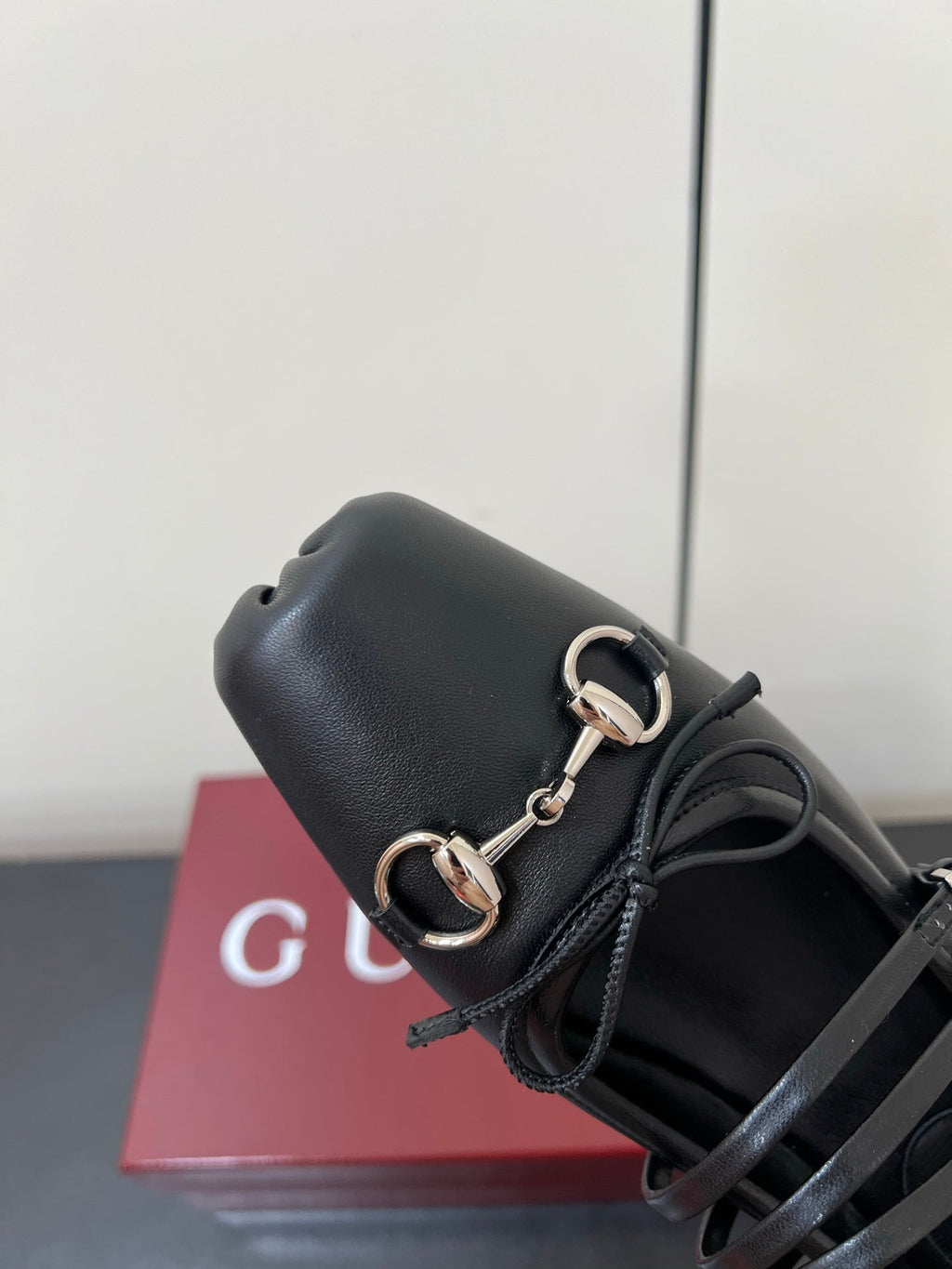 GG MARY JANE 25S IN BLACK LAMBSKIN WITH SILVER HARDWARE