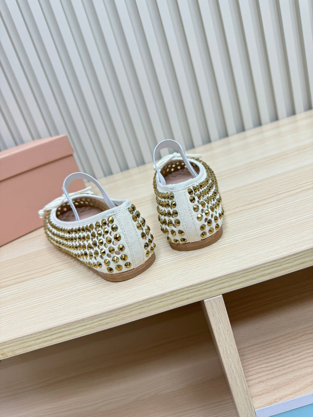 RHINESTONES MARY JANE FLATS IN CREAM SUEDE