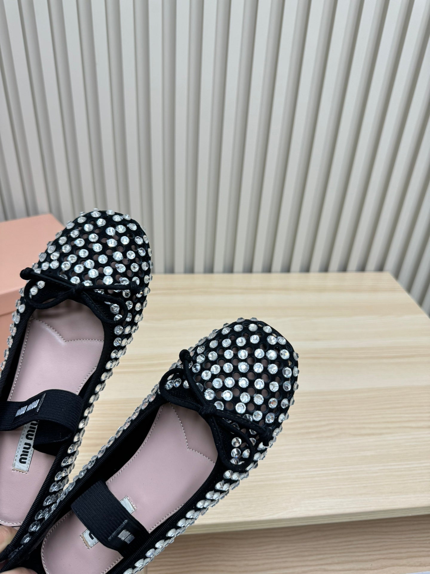 RHINESTONES MARY JANE FLATS IN BLACK SUEDE