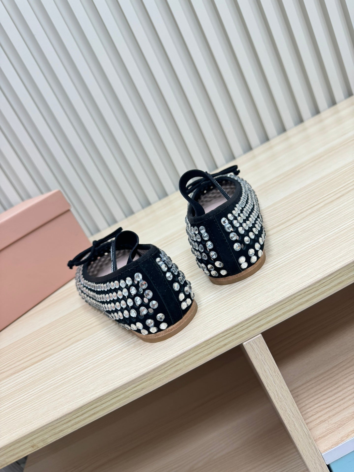 RHINESTONES MARY JANE FLATS IN BLACK SUEDE