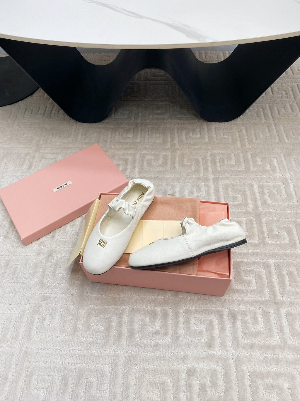 MARY JANE FLATS IN WHITE SMOOTH LAMBSKIN