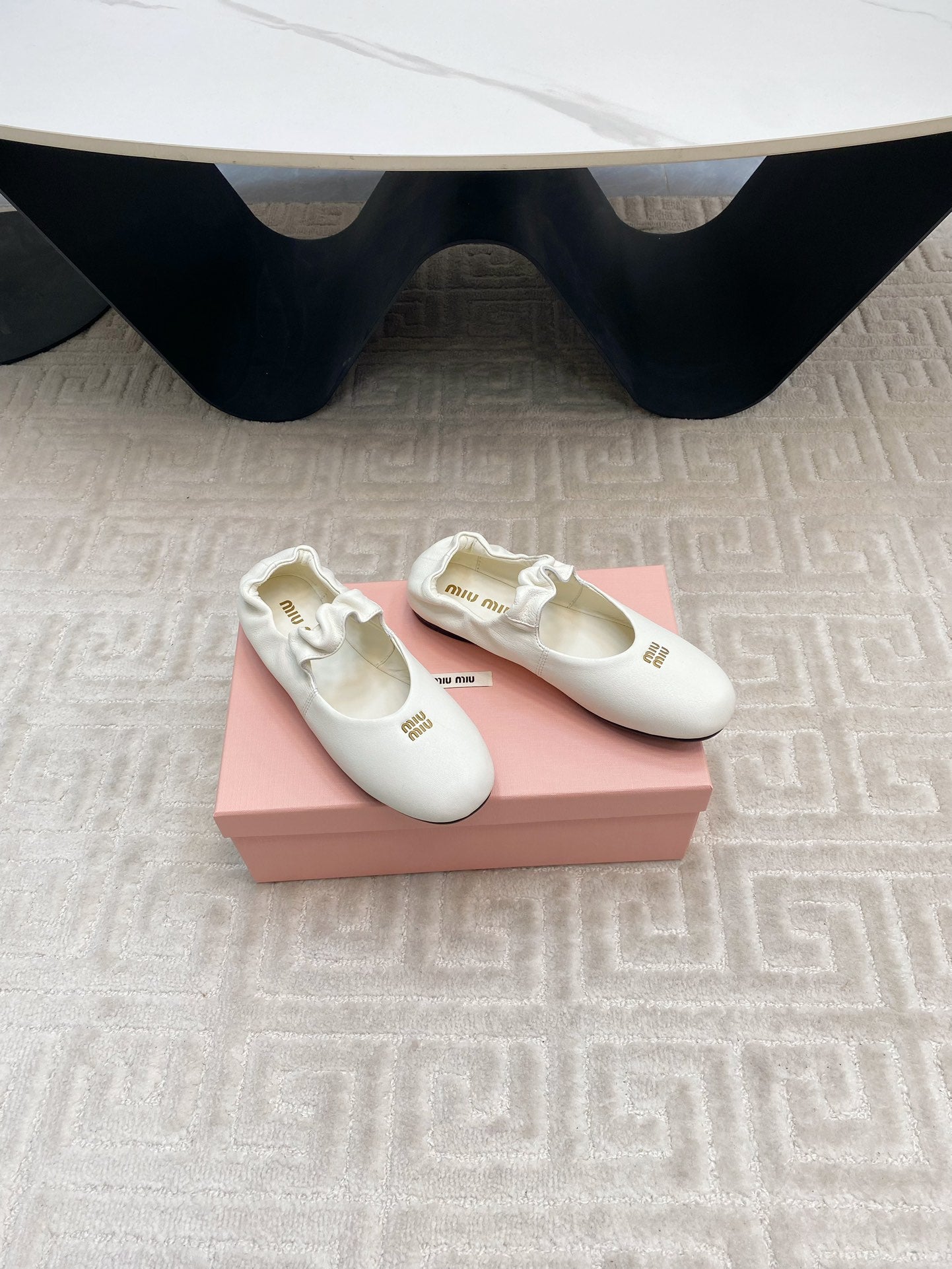 MARY JANE FLATS IN WHITE SMOOTH LAMBSKIN