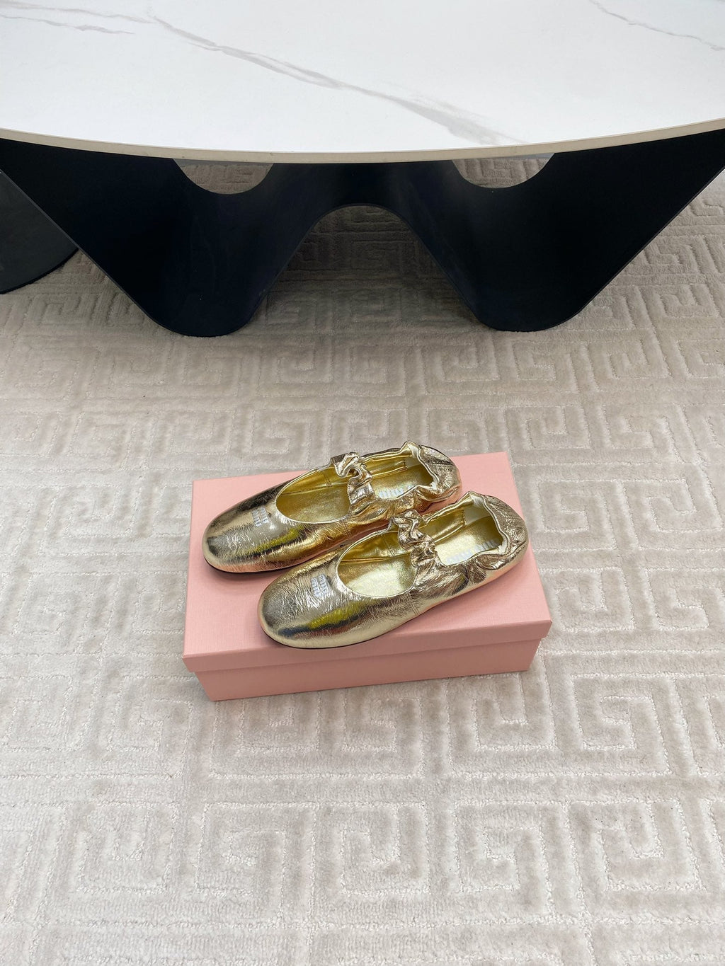 MARY JANE FLATS IN GOLD METALLIC SMOOTH LAMBSKIN