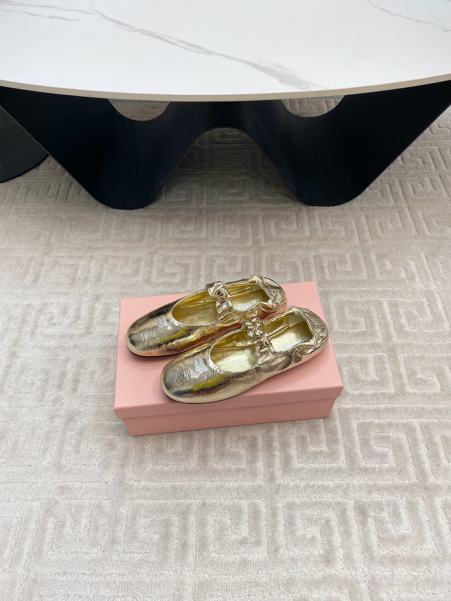 MARY JANE FLATS IN GOLD METALLIC SMOOTH LAMBSKIN