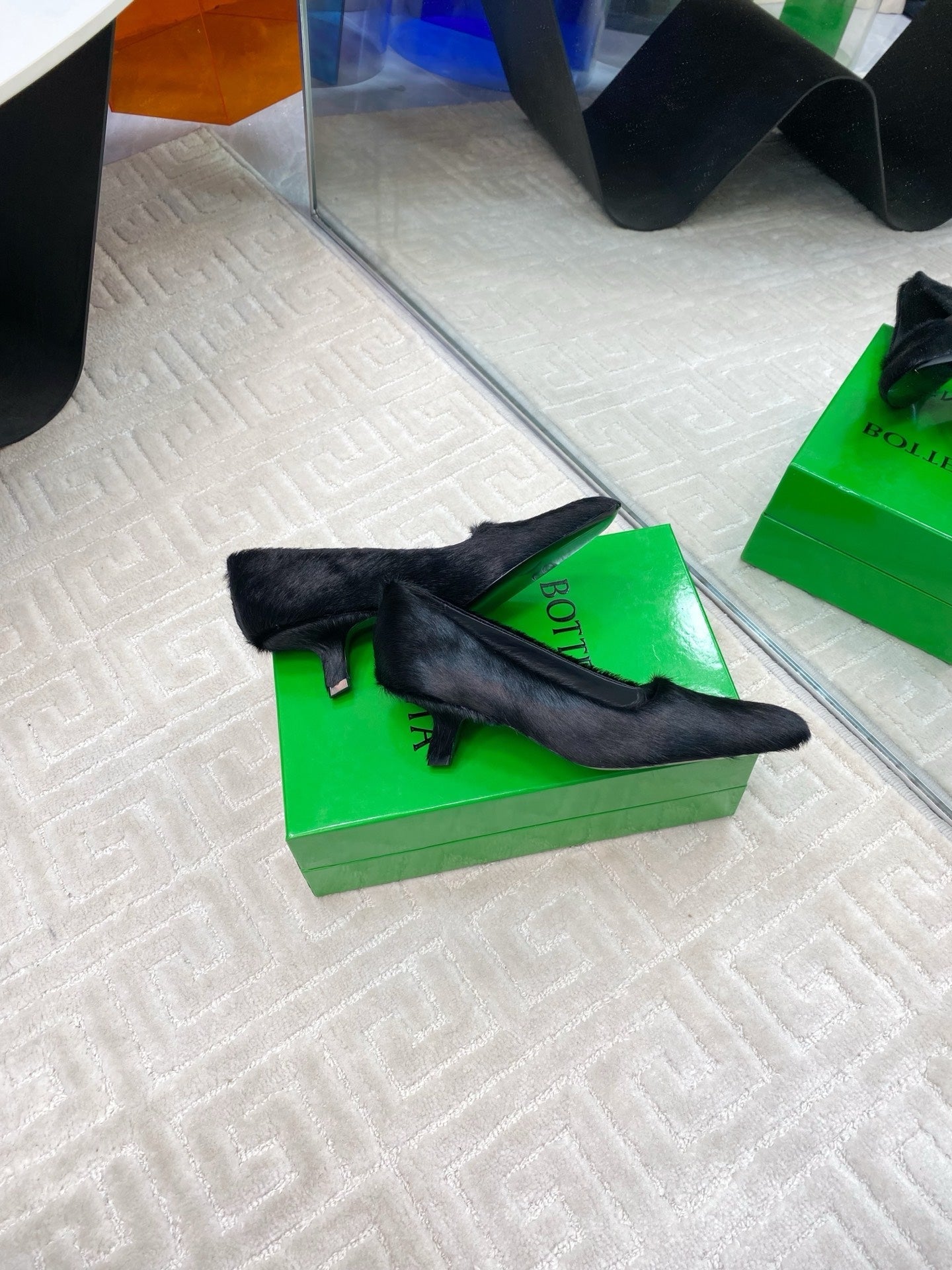 BOOGIE JAGUAR-PRINTED CALF HAIR PUMPS 45 MM BLACK