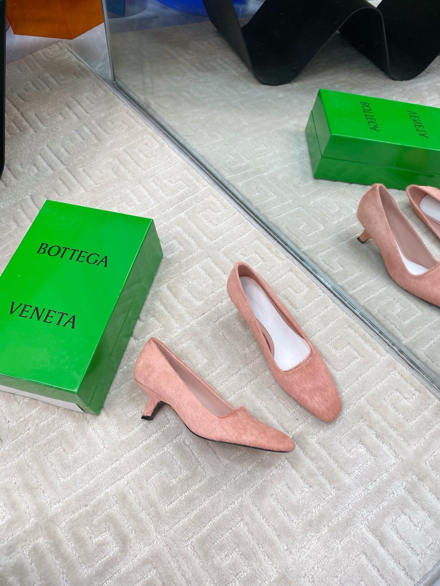 BOOGIE JAGUAR-PRINTED CALF HAIR PUMPS 45 MM ROSE PINK