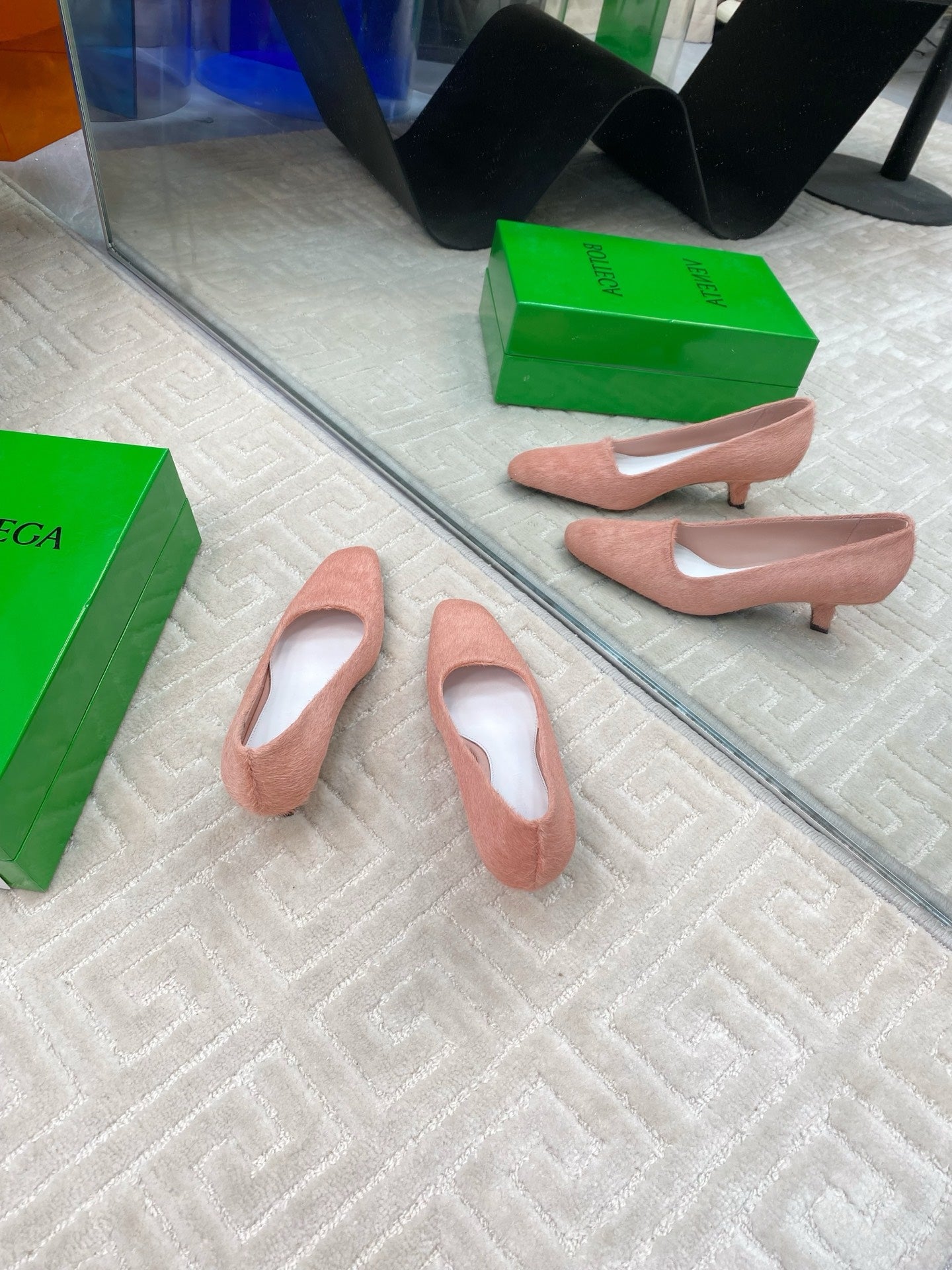 BOOGIE JAGUAR-PRINTED CALF HAIR PUMPS 45 MM ROSE PINK