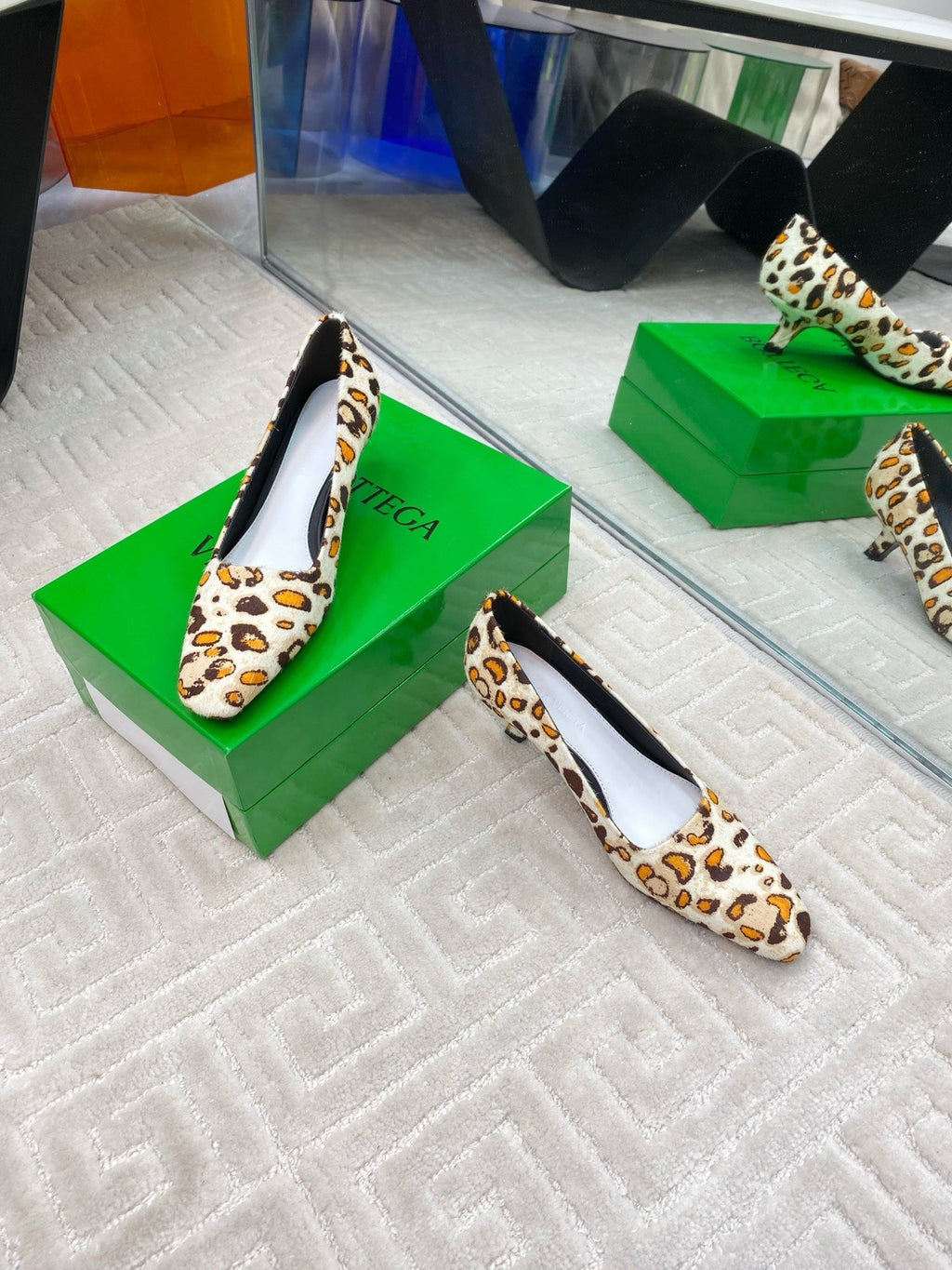 BOOGIE JAGUAR-PRINTED CALF HAIR PUMPS 45 MM LEOPARD PATTERN