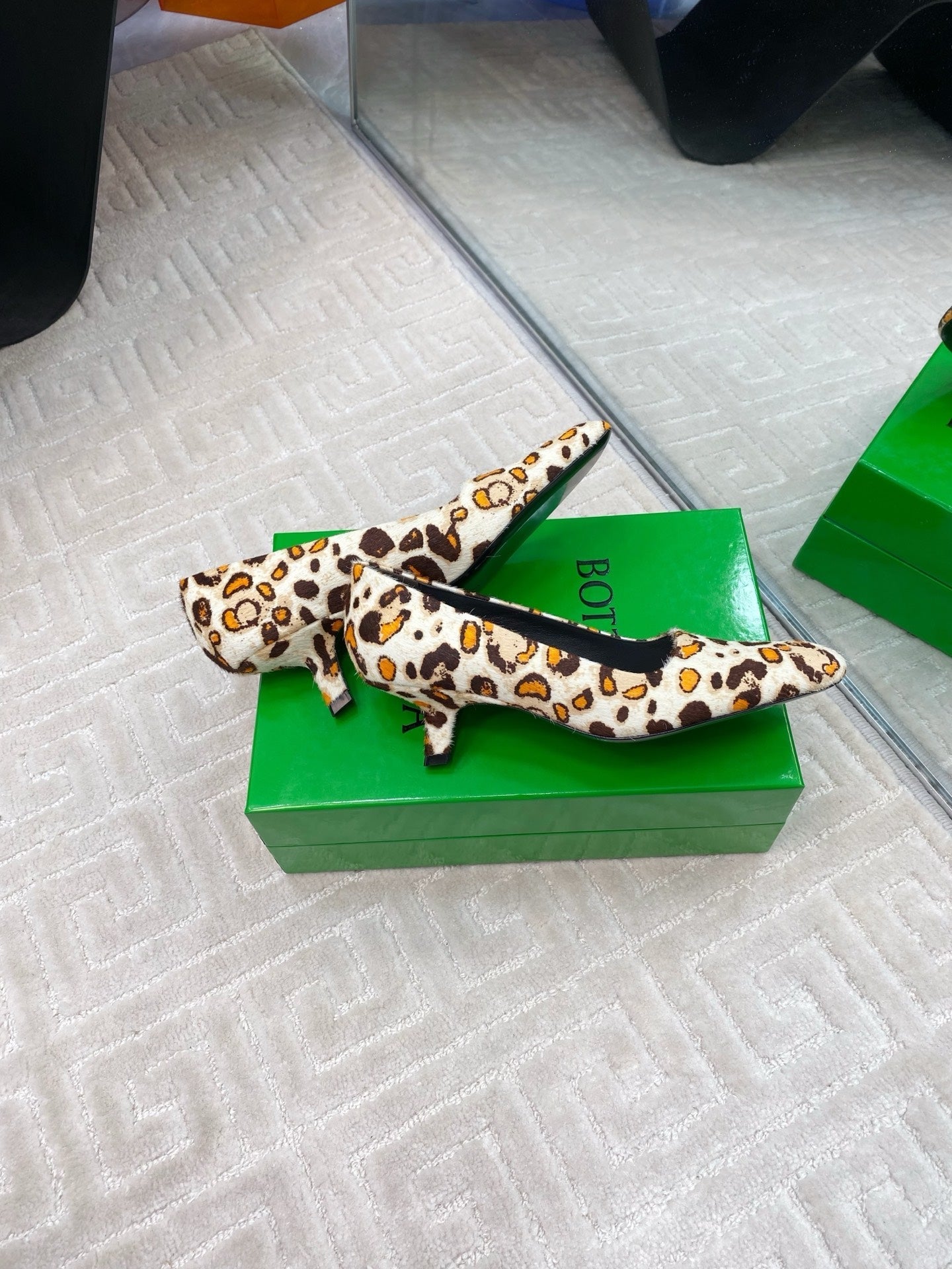 BOOGIE JAGUAR-PRINTED CALF HAIR PUMPS 45 MM LEOPARD PATTERN