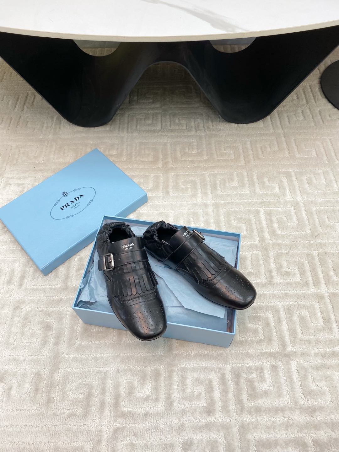 TASSEL LOAFERS IN BLACK LAMBSKIN