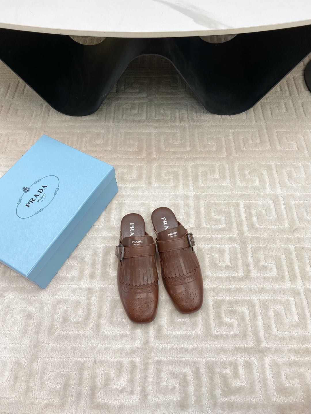 TASSEL MULES IN RUSSET BROWN LAMBSKIN