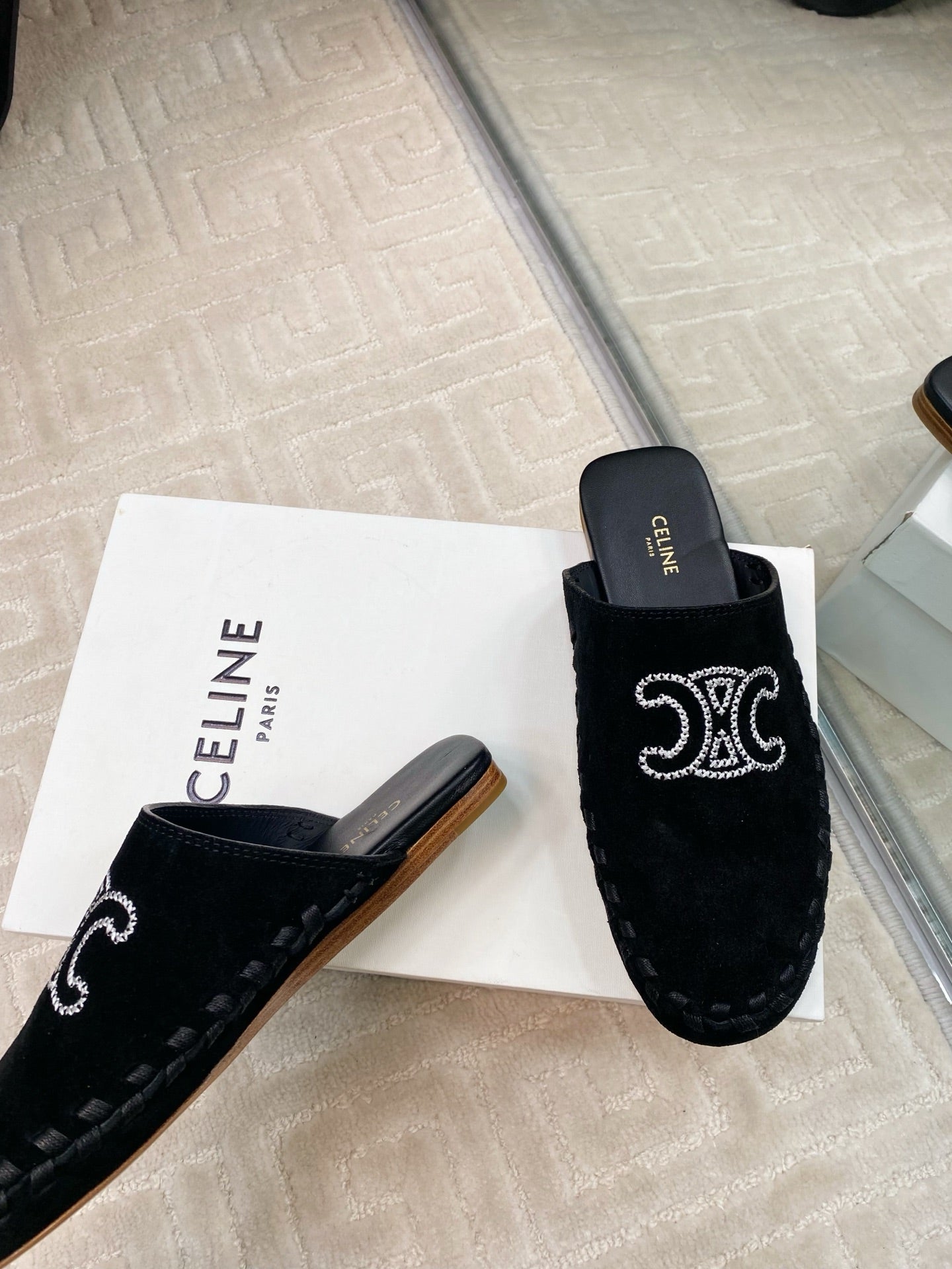 MARLOU MULE IN BLACK SUEDE