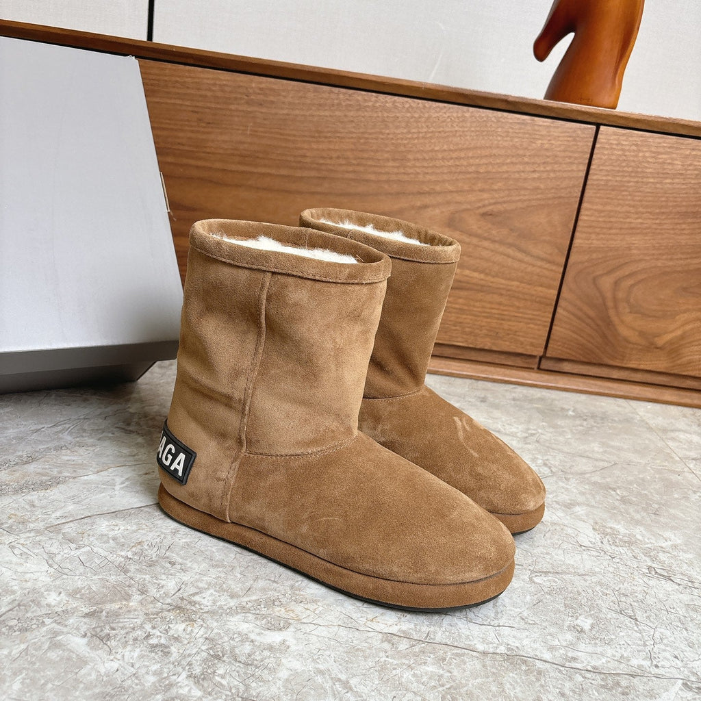 BALENCIAGA 25S ALASKA ANKLE BOOTS IN WARM CARAMEL SUEDE