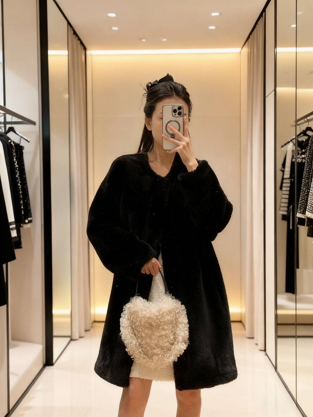 CHANEL 25S SHEEP FUR COAT 505