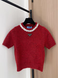 PRADA 25S SHORT-SLEEVE KNIT TOP 393