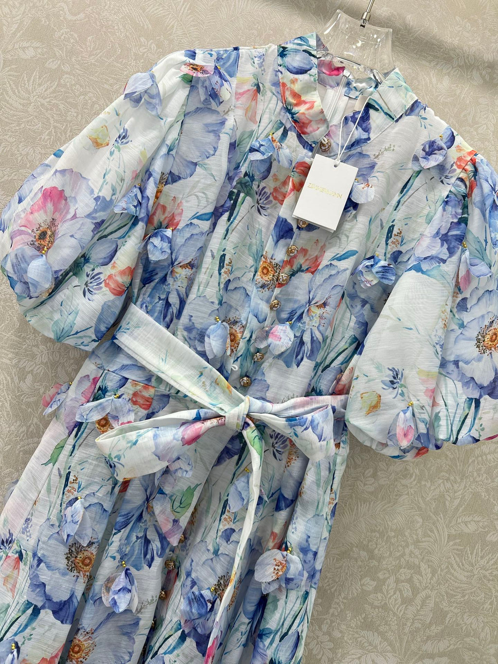 ZIMMER DRESS WITH STAND COLLAR AND PUFF SLEEVES 269285