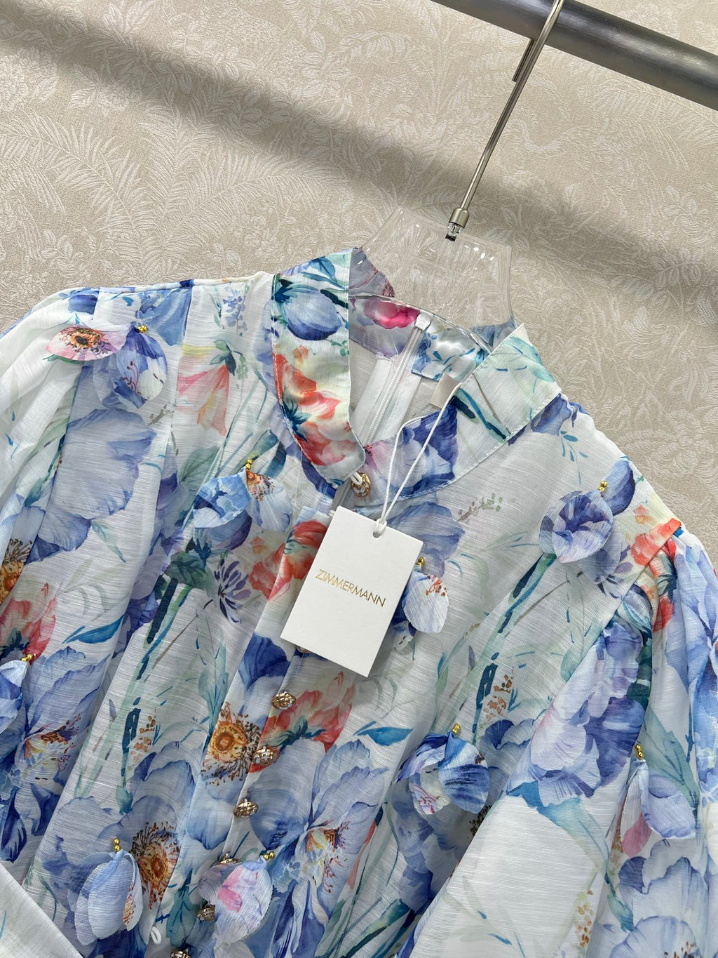 ZIMMER DRESS WITH STAND COLLAR AND PUFF SLEEVES 269285