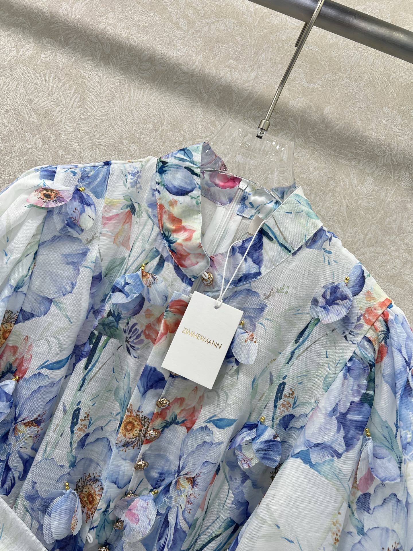 ZIMMER DRESS WITH STAND COLLAR AND PUFF SLEEVES 269285