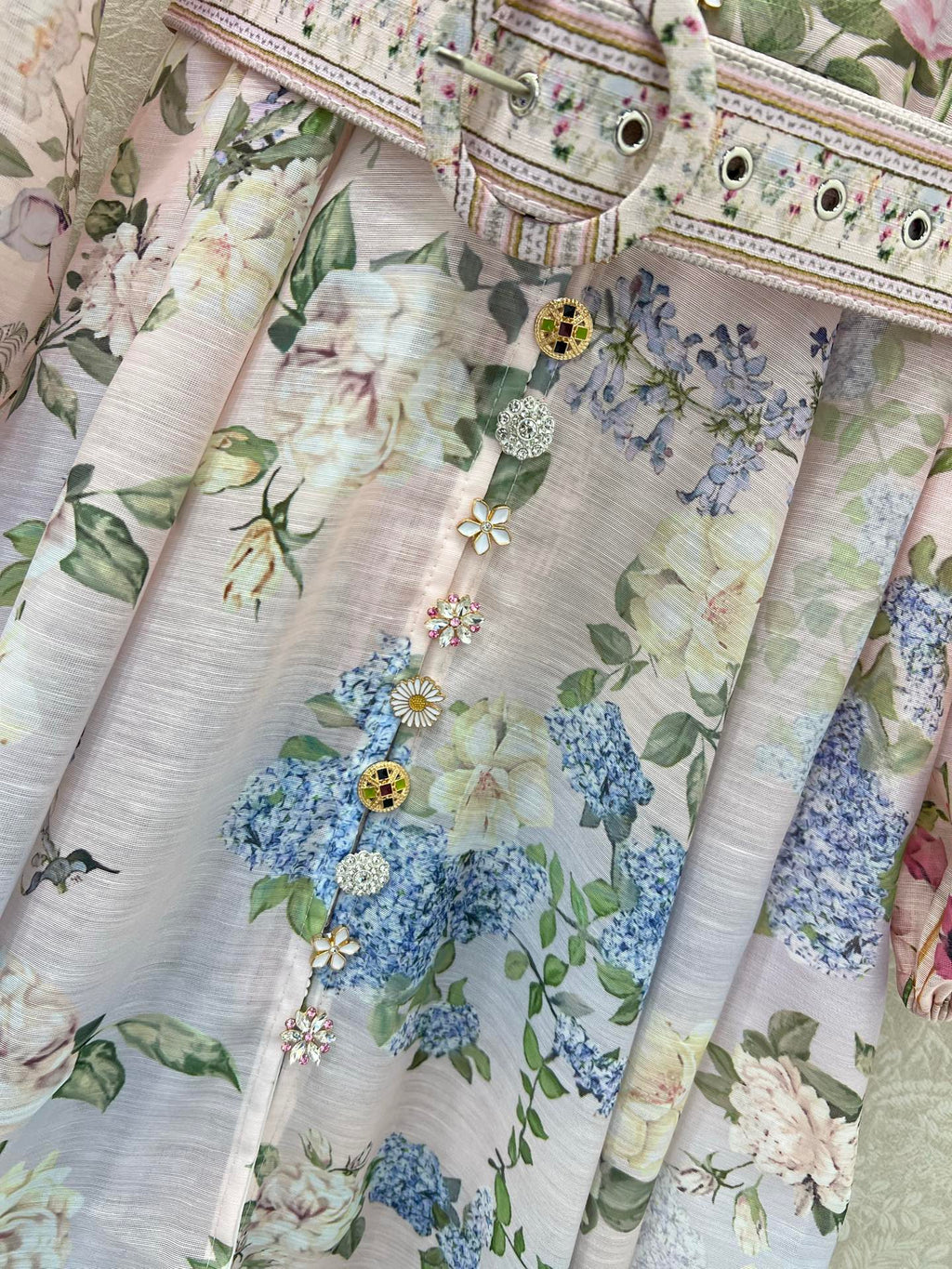 ZIMMER FLORAL DRESS WITH STAND COLLAR AND BELT 269180