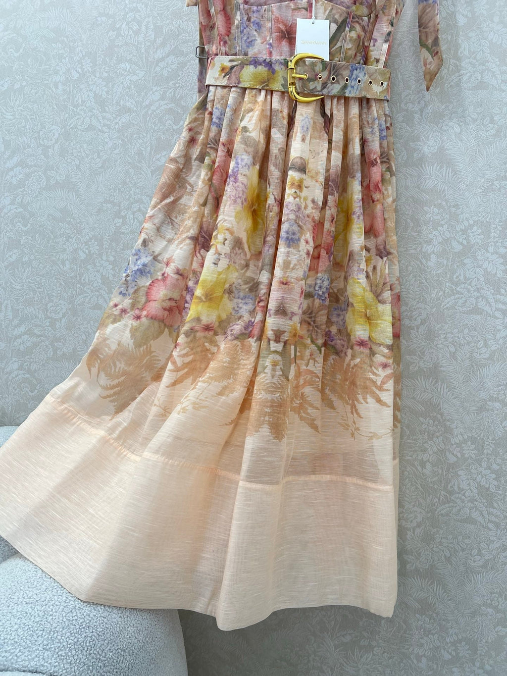 ZIMMERMANN SHORT HERRINGBONE DRESS IN PLUM PURPLE 269372