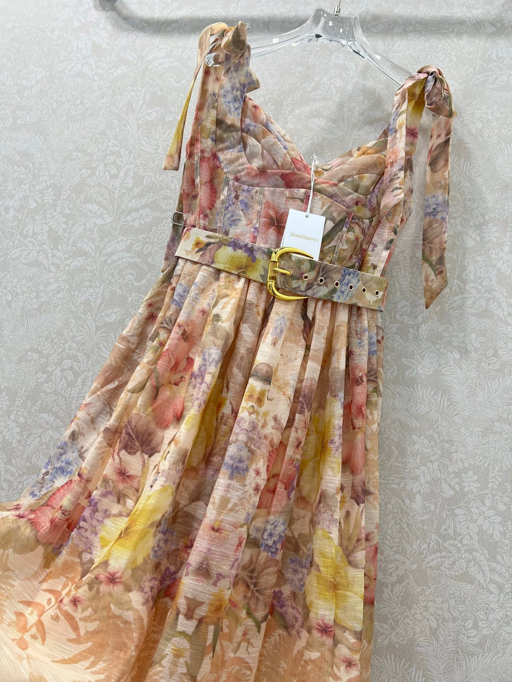 ZIMMERMANN SHORT HERRINGBONE DRESS IN PLUM PURPLE 269372