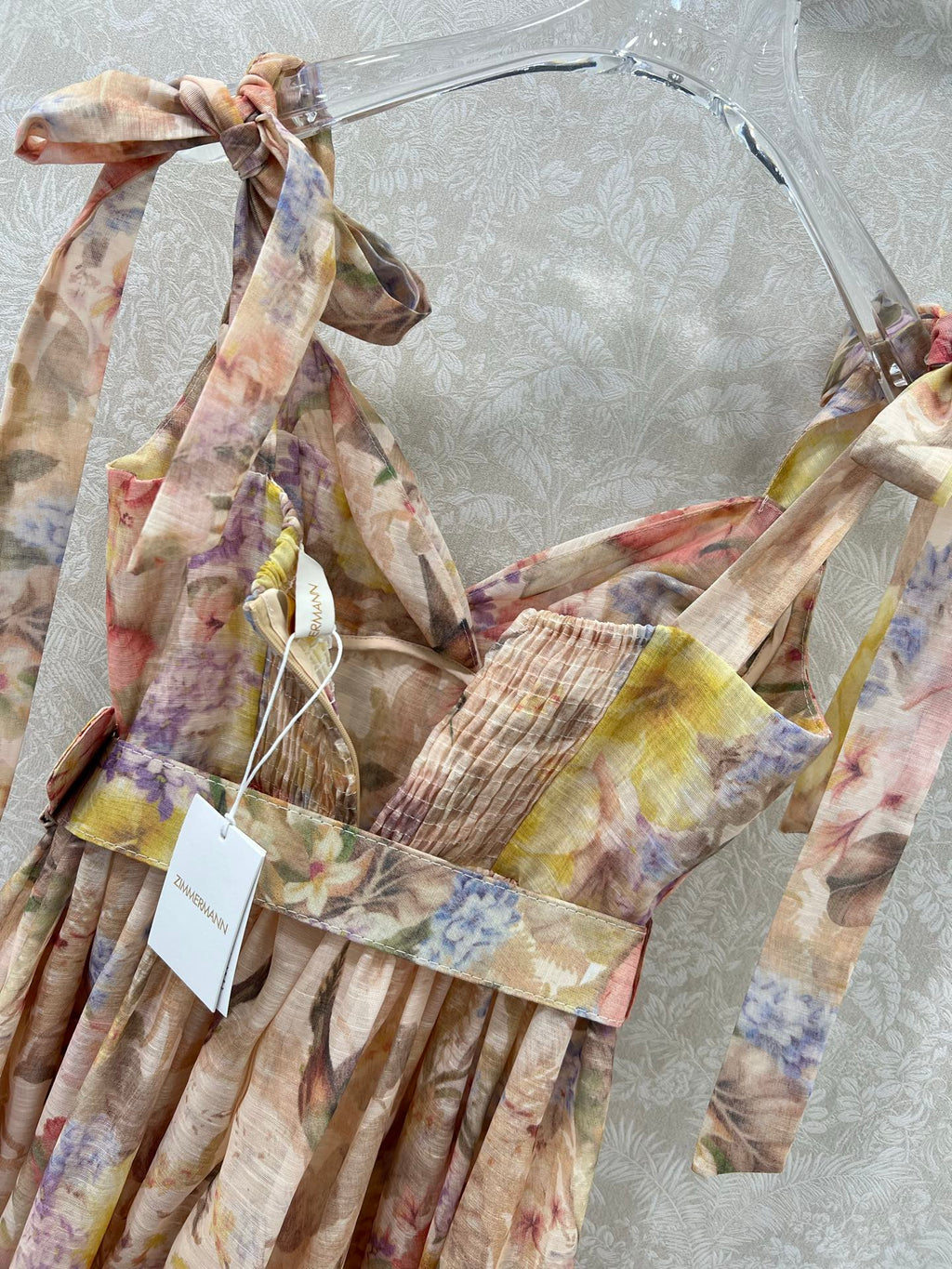 ZIMMERMANN SHORT HERRINGBONE DRESS IN PLUM PURPLE 269372