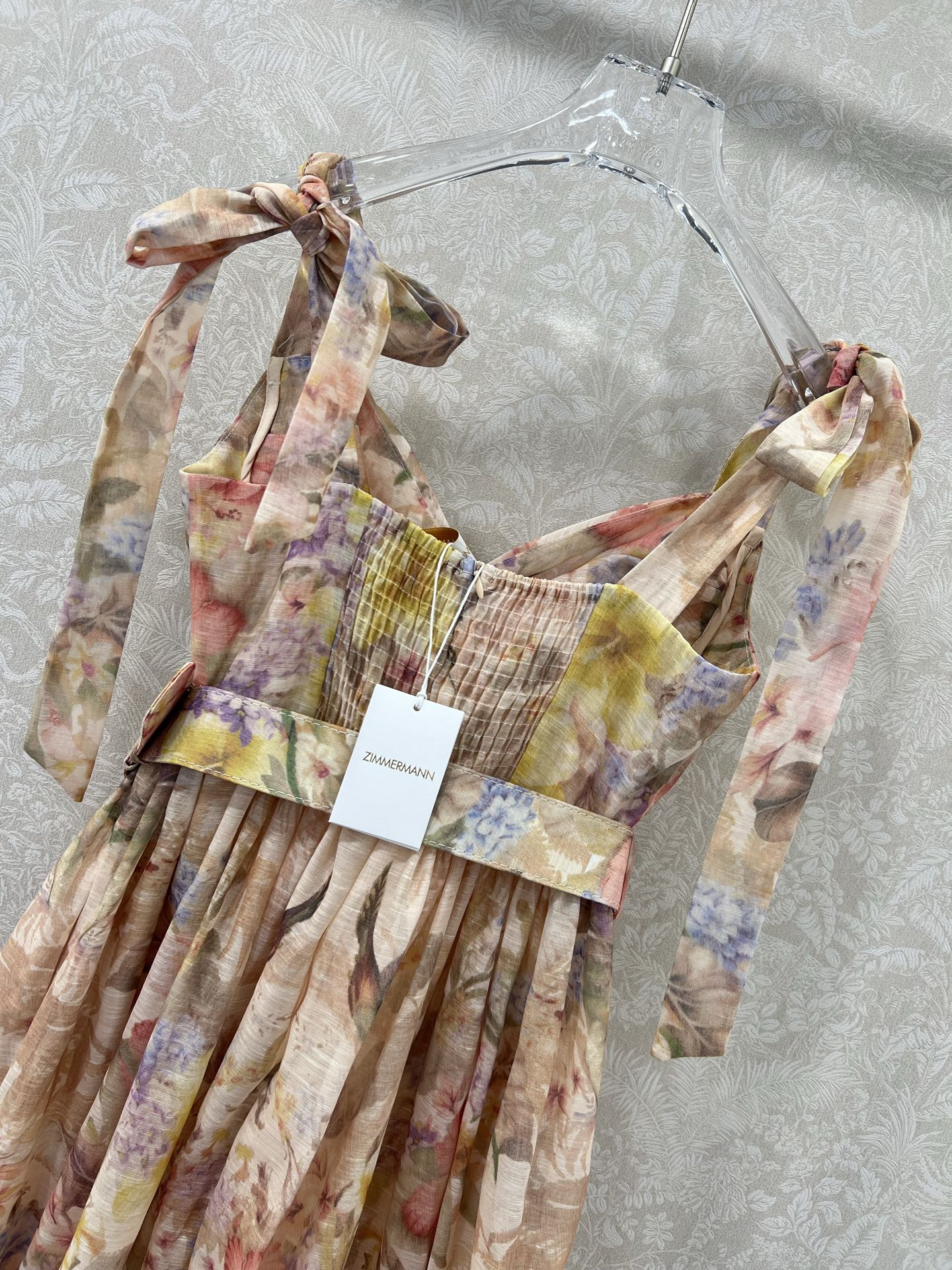 ZIMMERMANN SHORT HERRINGBONE DRESS IN PLUM PURPLE 269372