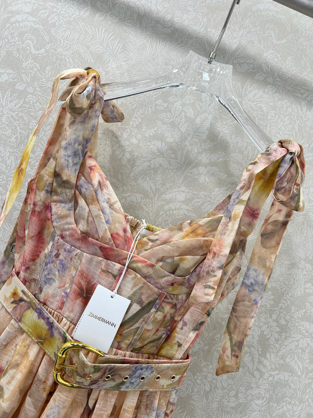 ZIMMERMANN SHORT HERRINGBONE DRESS IN PLUM PURPLE 269372