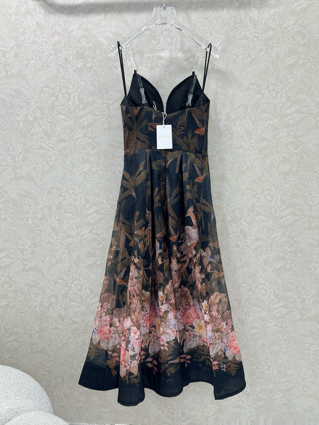 ZIMMERMANN STRAIGHT TUBE DRESS WITH HERRINGBONE PATTERN 269368