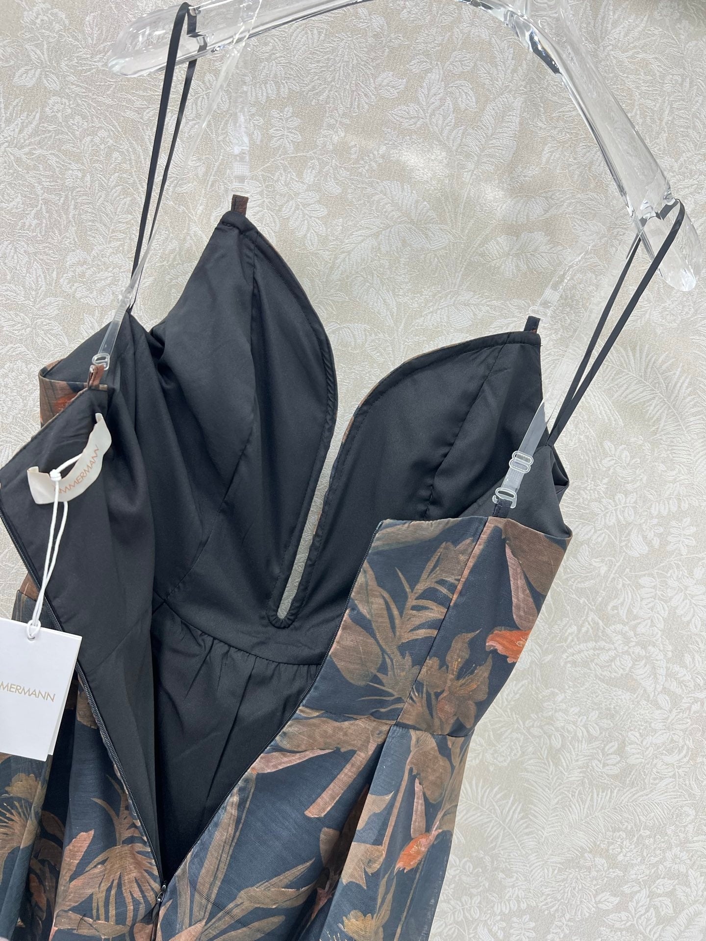 ZIMMERMANN STRAIGHT TUBE DRESS WITH HERRINGBONE PATTERN 269368