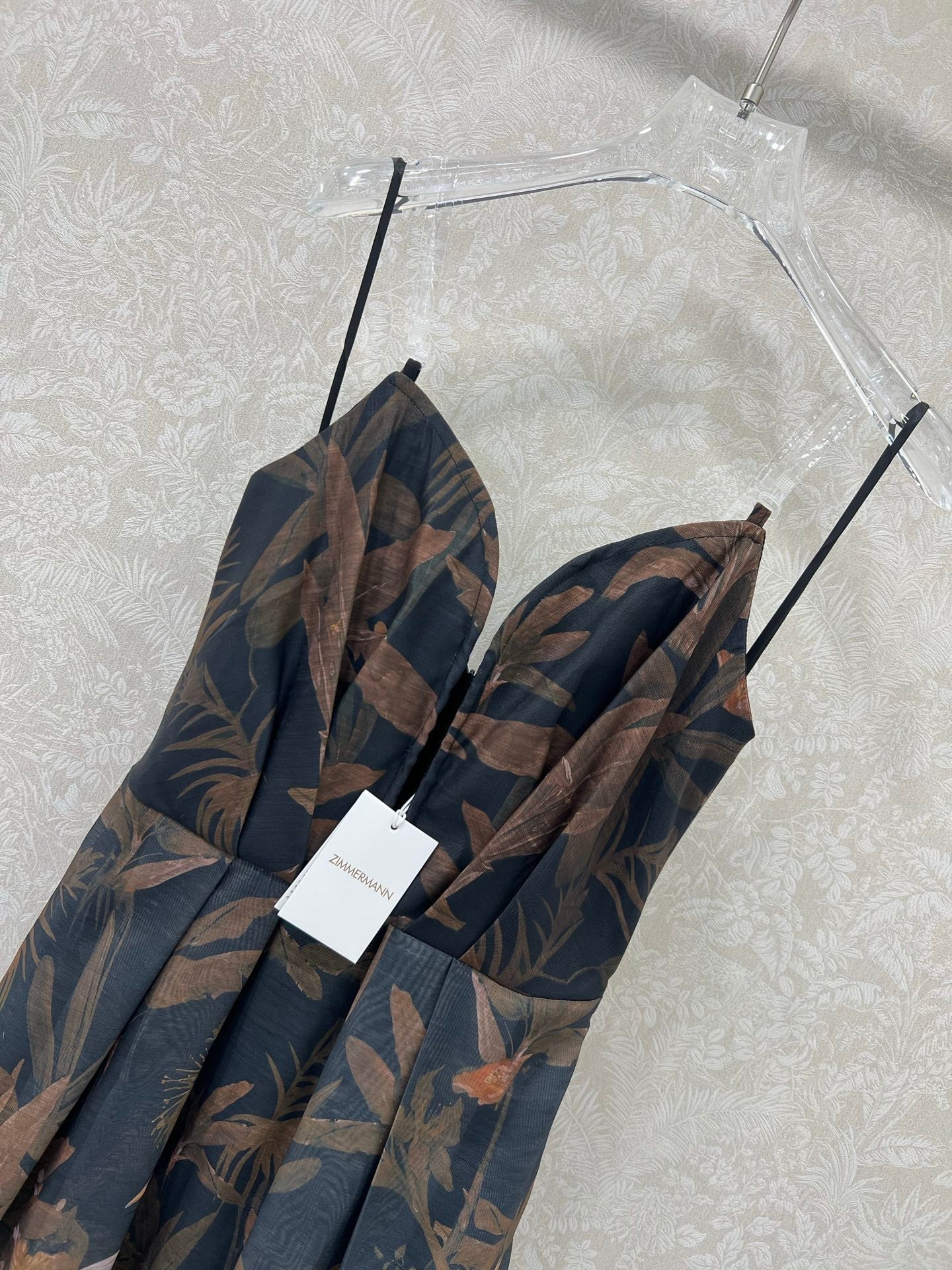 ZIMMERMANN STRAIGHT TUBE DRESS WITH HERRINGBONE PATTERN 269368