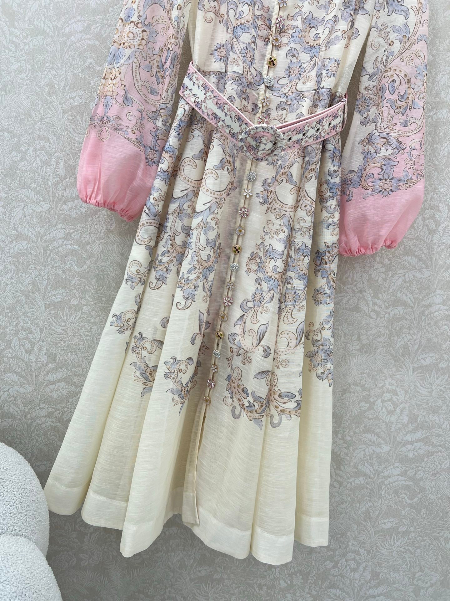 ZIMMERMANN LONG DRESS WITH A STAND COLLAR 275112