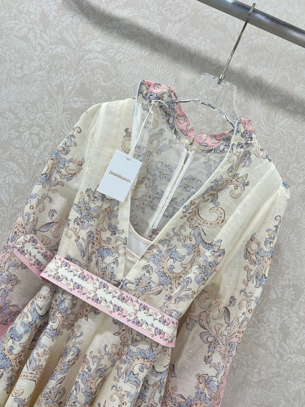 ZIMMERMANN LONG DRESS WITH A STAND COLLAR 275112