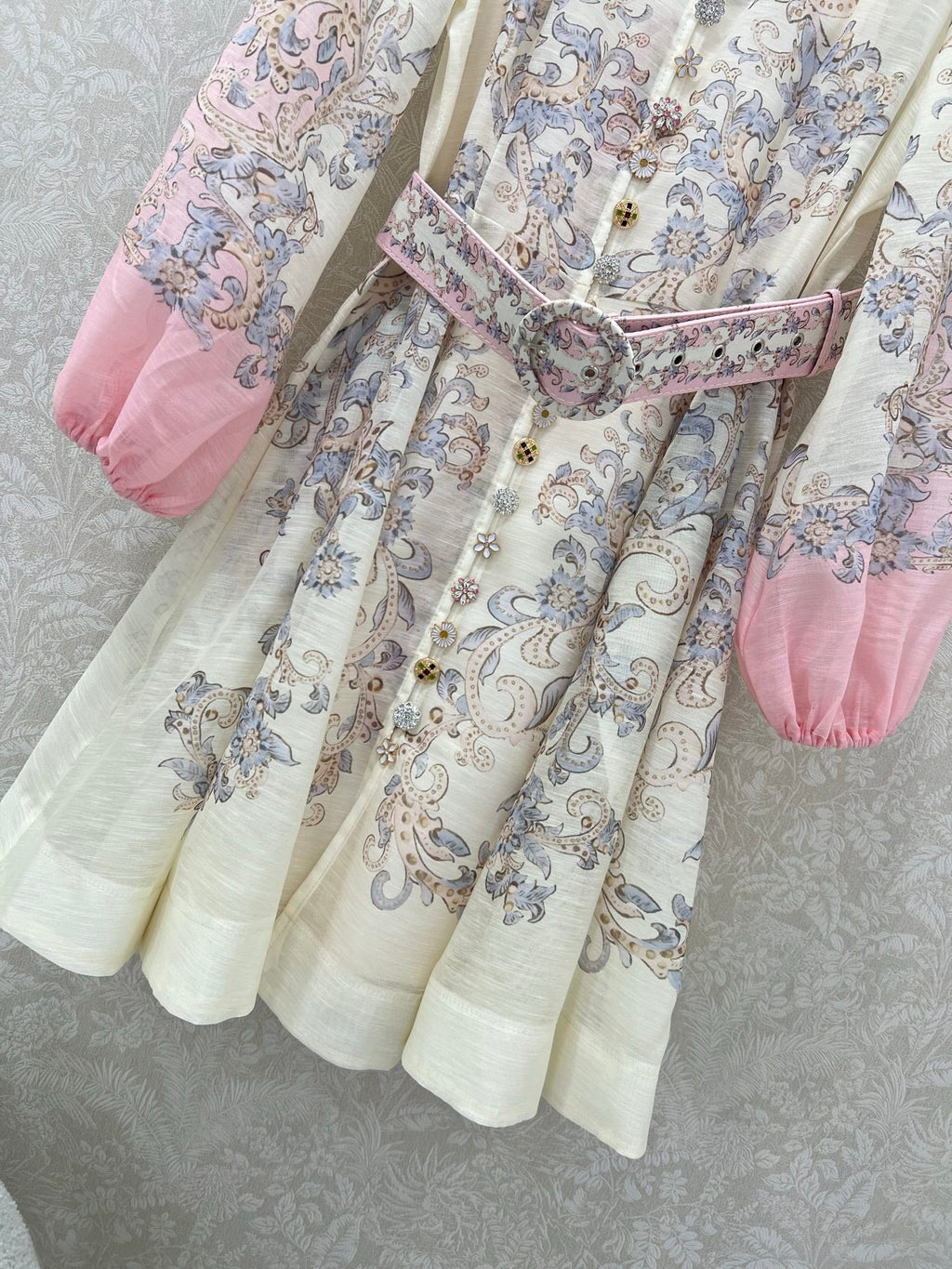 ZIMMERMANN SHORT DRESS WITH A STAND COLLAR 275114