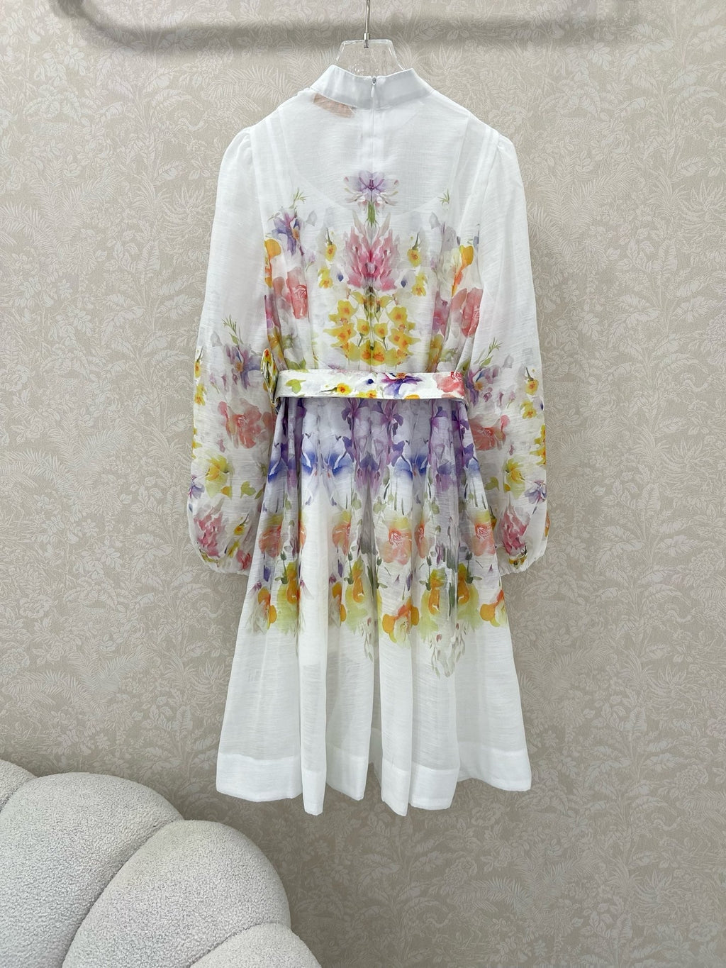 ZIMMERMANN SHORT DRESS WITH A STAND COLLAR 275119