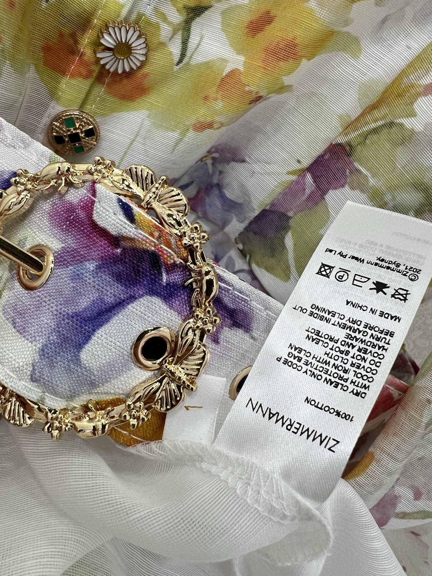 ZIMMERMANN SHORT DRESS WITH A STAND COLLAR 275119