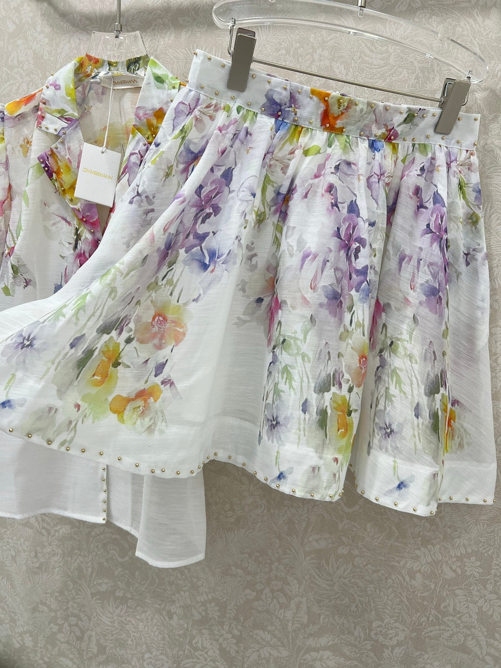 ZIMMERMANN SET OF SHORT-SLEEVE SHIRT AND TAILORED SHORTS 275122